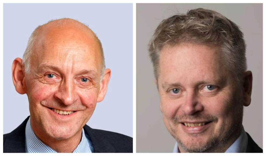Der er kold luft internt i konstitueringen i Skive Kommune. De Konservatives viceborgmester Mogens Birkelund (th.) har bedt om at få undersøgt Peder Chr. Kirkegaards (V) habilitet i forbindelse med kommunens behandling af et solcelleprojekt nær borgmesterens private ejendom.