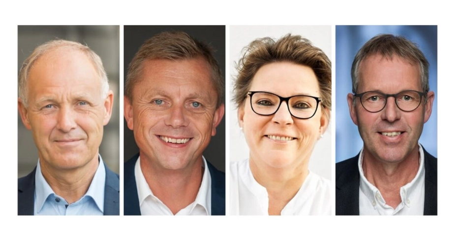 Borgmestrene Martin Damm (V), Kalundborg, Kasper Ejsing Olesen (S), Kerteminde, Ann Sofie Orth (K), Rudersdal og Knud Vincents (V), Slagelse har styr på økonomien, forsikrer de.