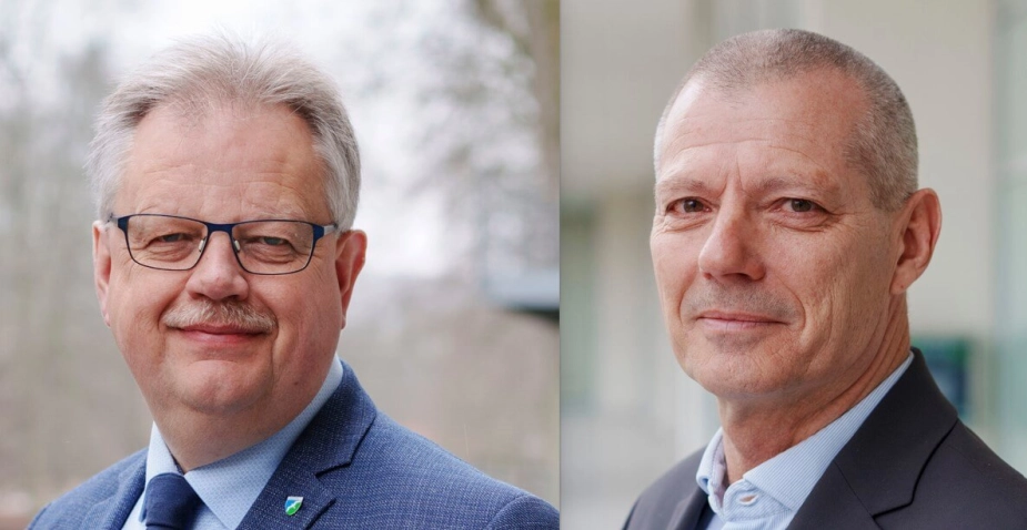 Fra venstre: Borgmester i Jammerbugt Kommune, Mogens Gade (V) og borgmester i Hedensted Kommune, Ole Vind (V).