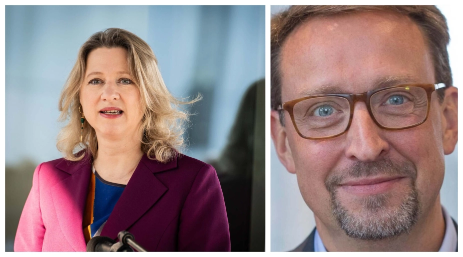 Jakob Bigum Lundberg (th.) mener, det er afgørende for kommunernes økonomi, at Sophie Hæstorp Andersen (tv) hurtigt får gennemført initiativerne fra rammeaftalen.