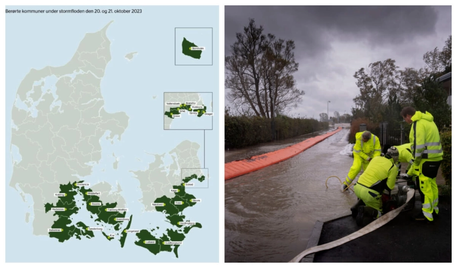 27 kommuner i det sydlige Danmark blev ramt af stormfloden 20. og 21. oktober og vil være berettiget til at søge om tilskud fra stormflodspuljen.