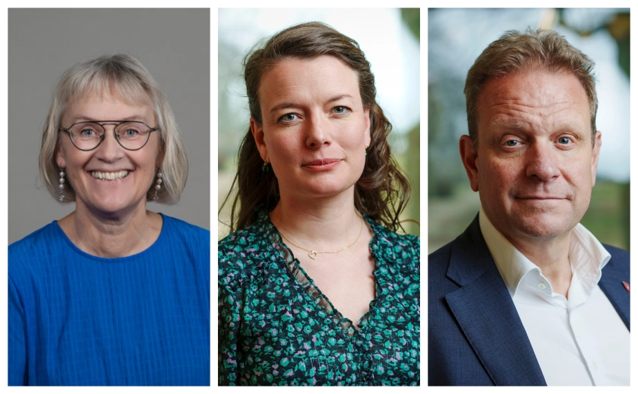 Borgmestrene Mette Landtved, Stephanie Storbank og Morten Slotved er glade for den brede budgetaftale for 2024